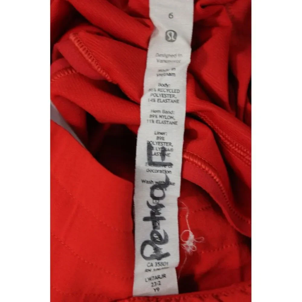 Lululemon Womens Athletic Shorts Red Drawstring Size 6